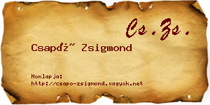 Csapó Zsigmond névjegykártya